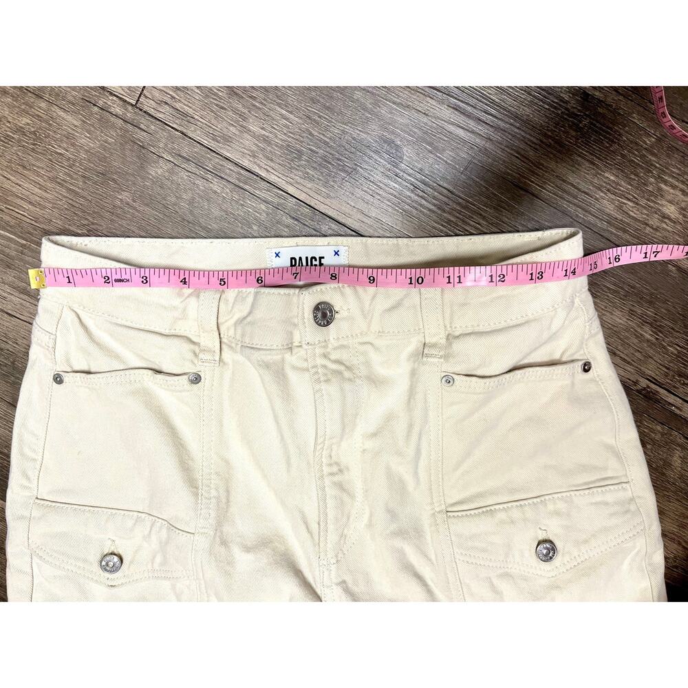 PAIGE Alexis Utility Cargo Jeans Ivory Blonde Wide Leg Carpenter Barrel Pants 29 - Picture 9 of 13